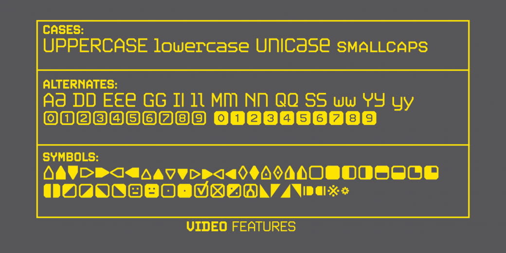 Пример шрифта Video SemiBold